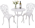 YKSY&YKSY 3-Piece Patio Bistro Furniture Set Cast-Aluminum Bistro Table Set for Lawn,Garden,Backyard