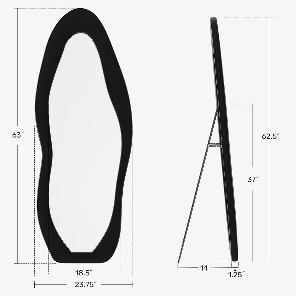 Full Length Mirror, 63"x24" Wavy Full Body Mirror Flannel