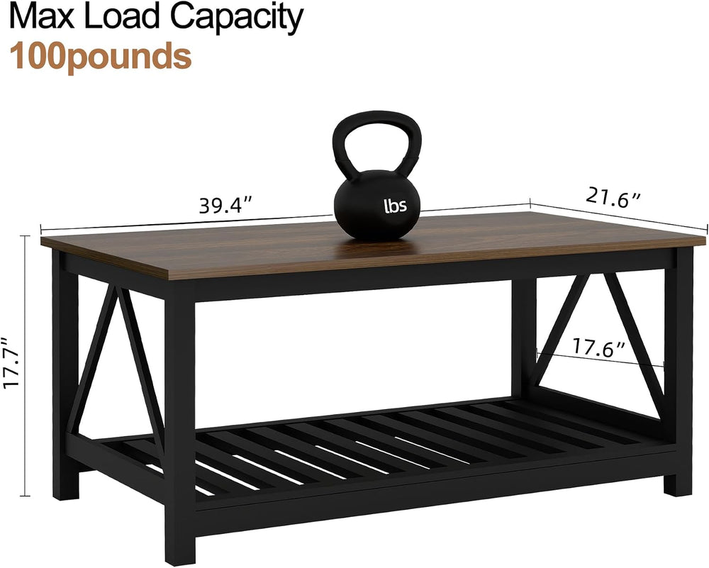 Coffee Table with Storage Small Black Farmhouse Coffee Table for Livingroom