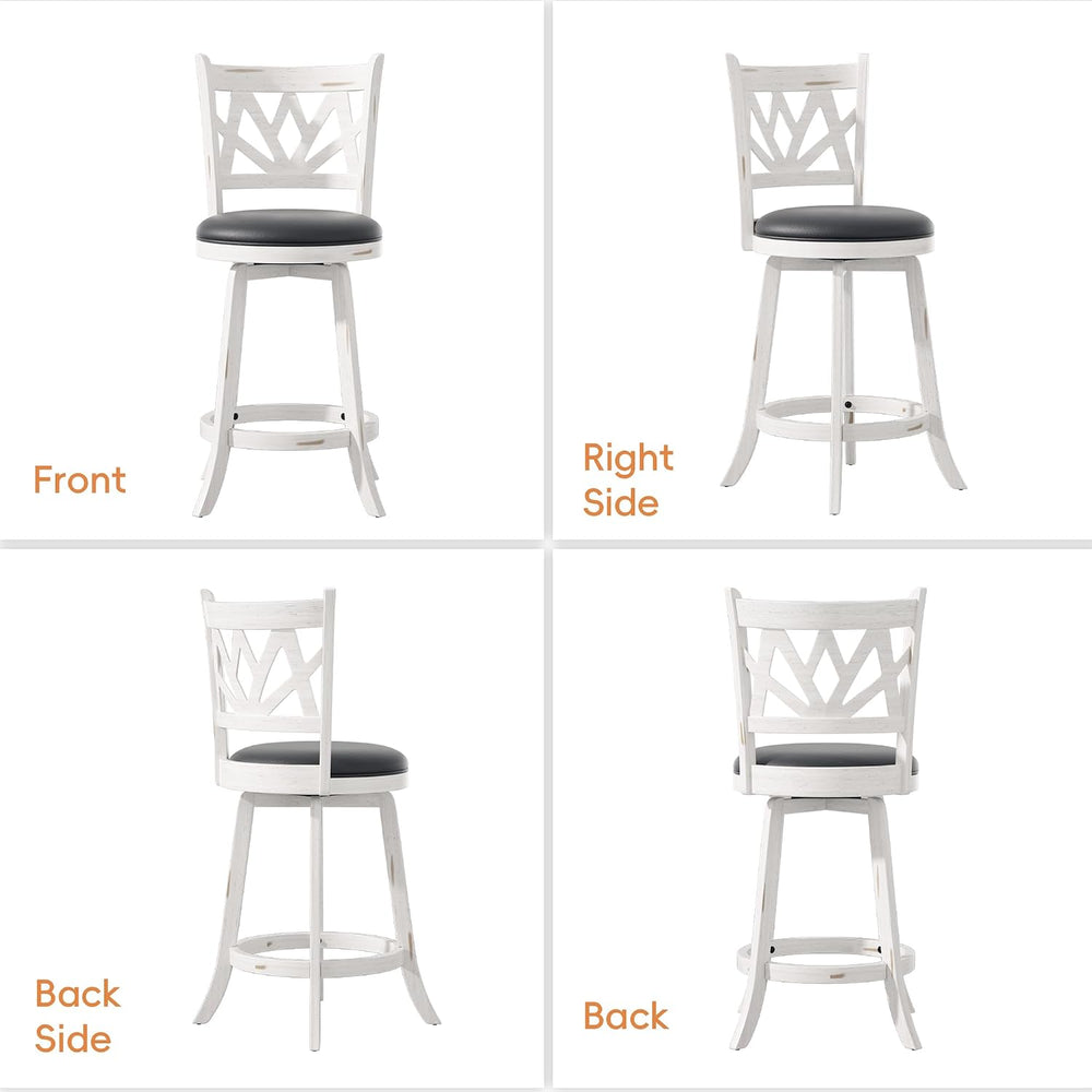 Betterhood Swivel Bar Stools - 24" Counter Height Swivel Barstools with ...