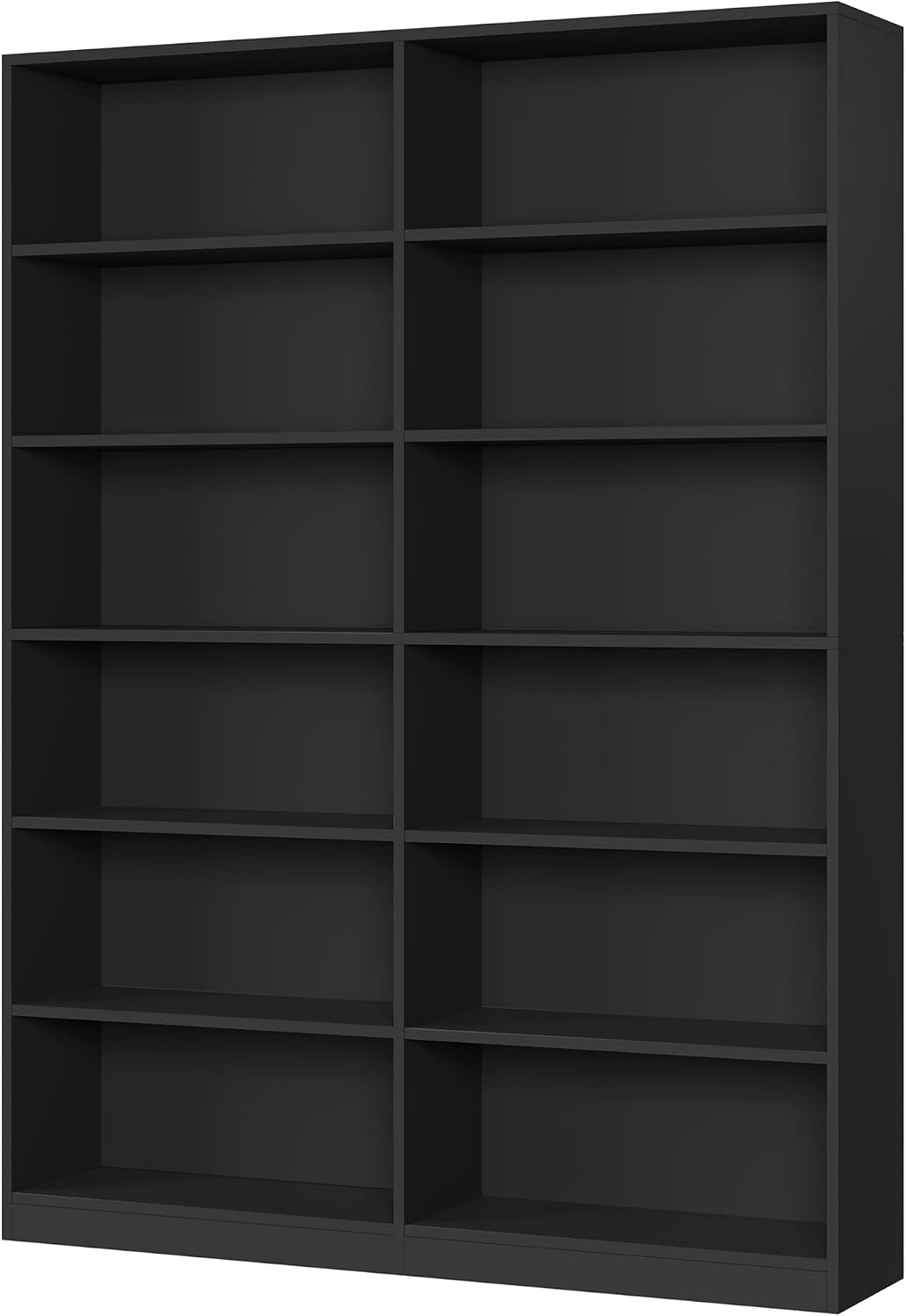 facbotall bookshelf tall bookcase, 6-tier double wide bookshelves on a desk or shelf