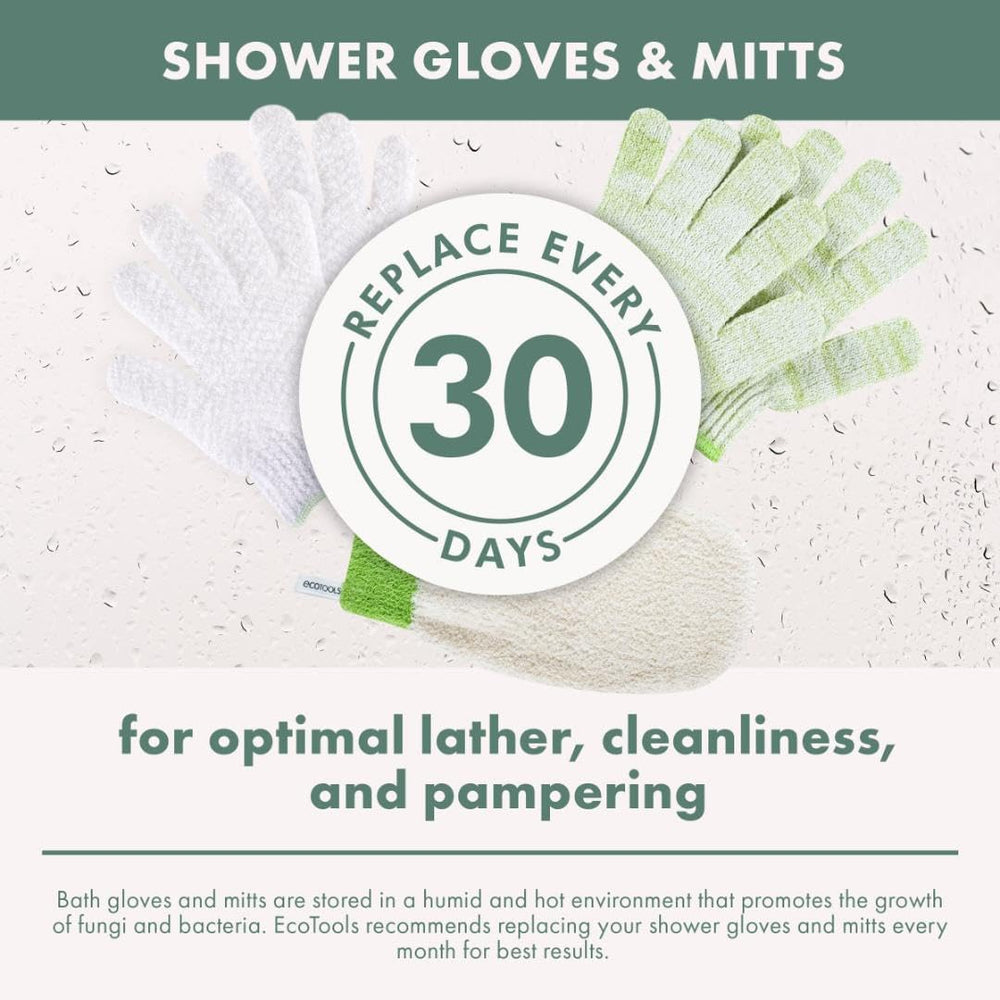 EcoTools Bath + Shower Gloves 6 Pack, Exfoliating Shower Gloves