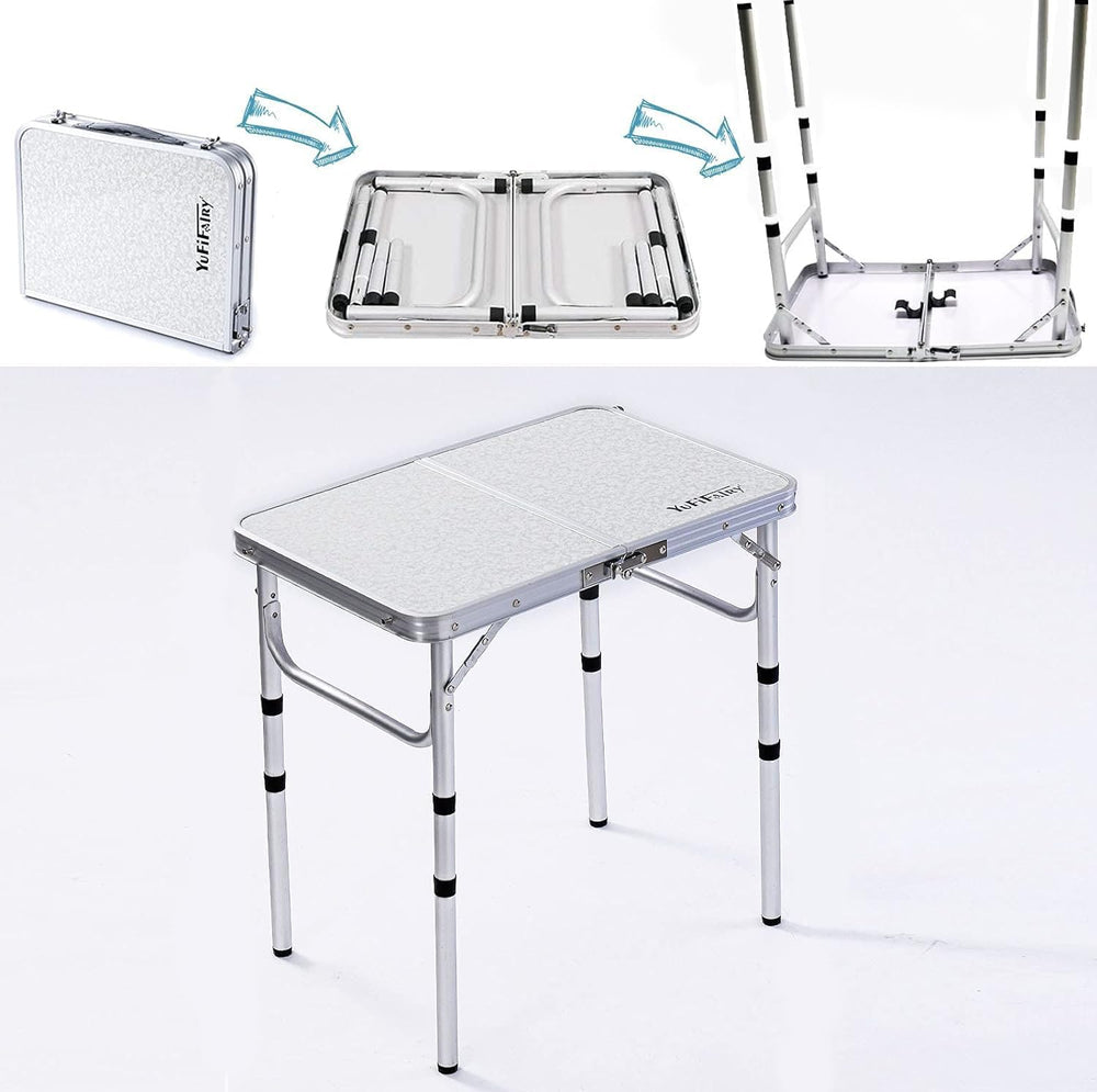 YUFIFAIRY Small Folding Table Portable, 24" L x16 W Foldable Camp Table