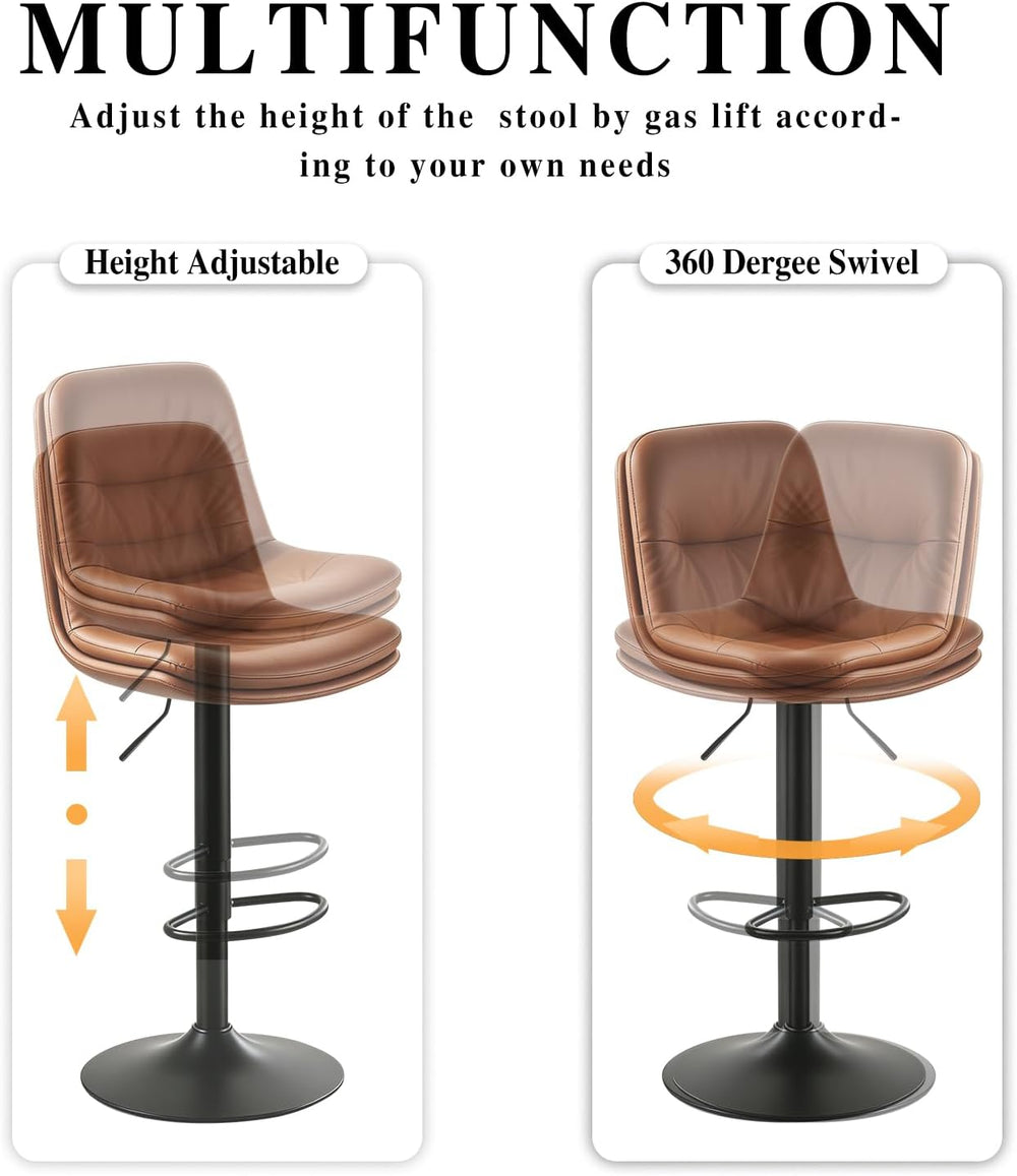 Bar Stools Set of 4 Swivel Adjustable Bar Chairs Counter Height