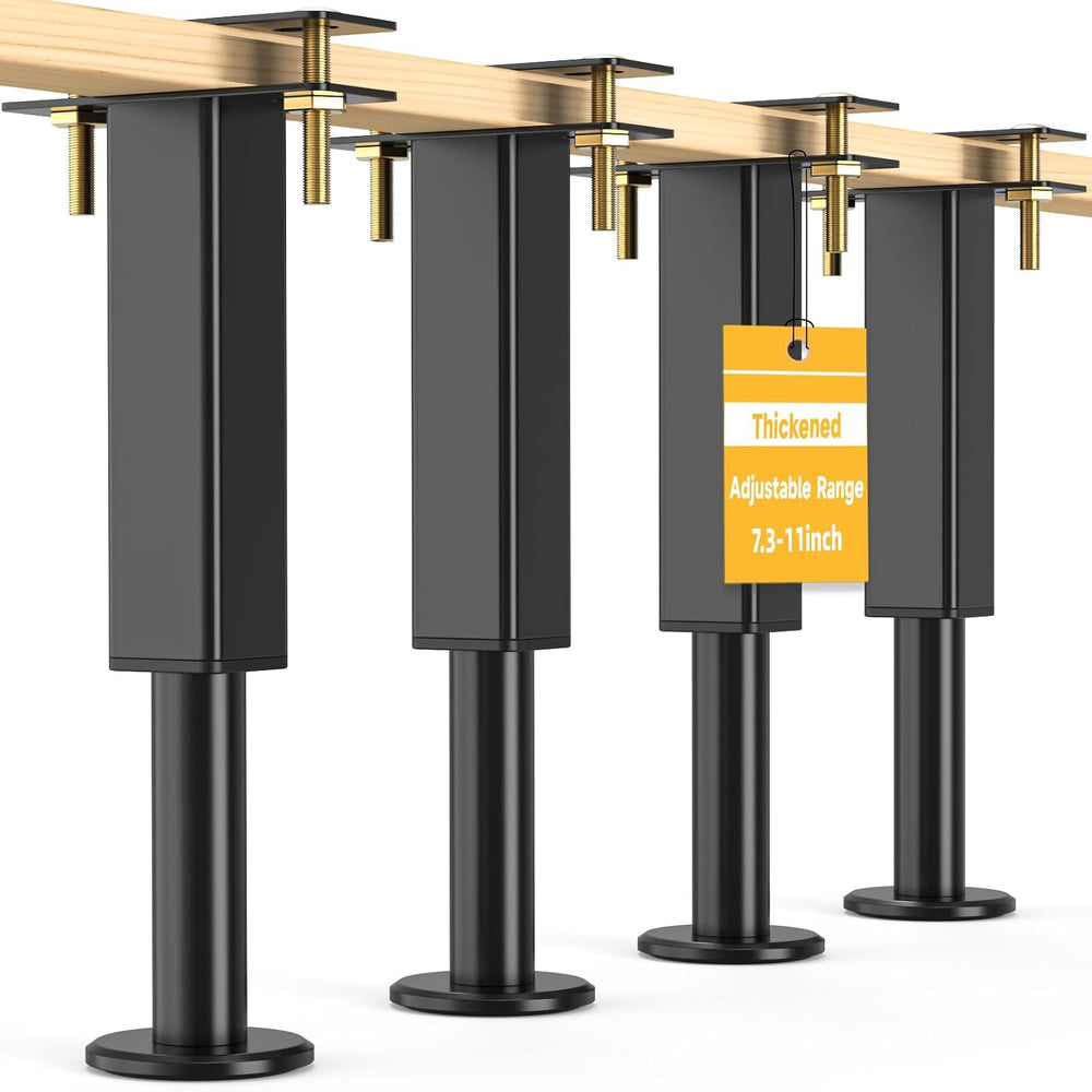 NESAPTO 4PCS Adjustable Height Bed Support Legs, 7.3-11 in Metal Bed Risers
