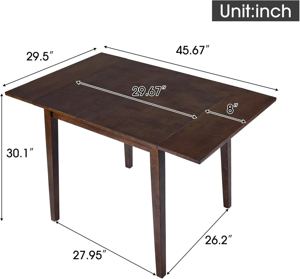 Merax Wooden 29"- 45" Extendable Rectangular Dining Table with Drop...
