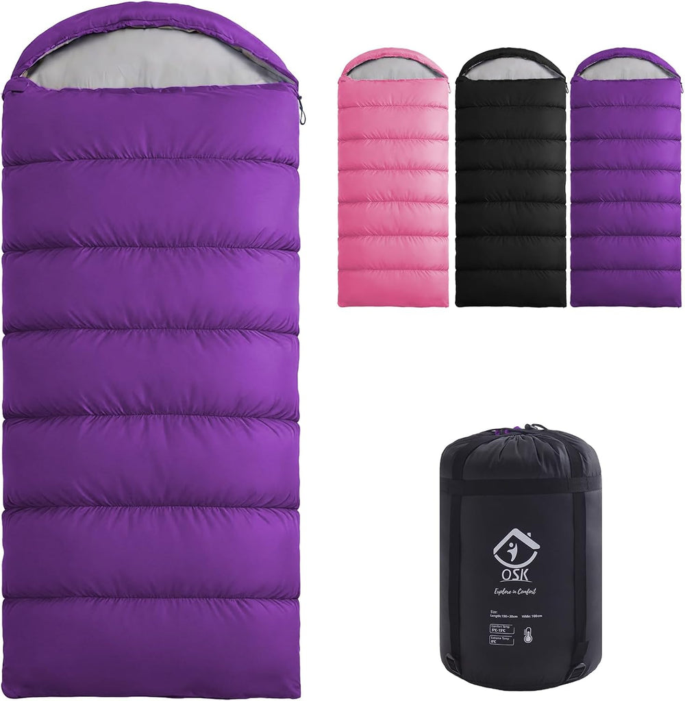 XXL Sleeping Bag for Adults Lightweight 41-59℉, 3-4 Season Waterproof Camping...