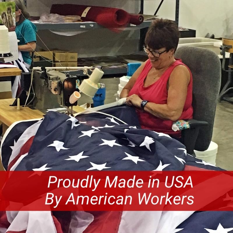 Grace Alley American Flag: 3x5 FT US Flag - 100% Made in USA. Embroidered Sta...