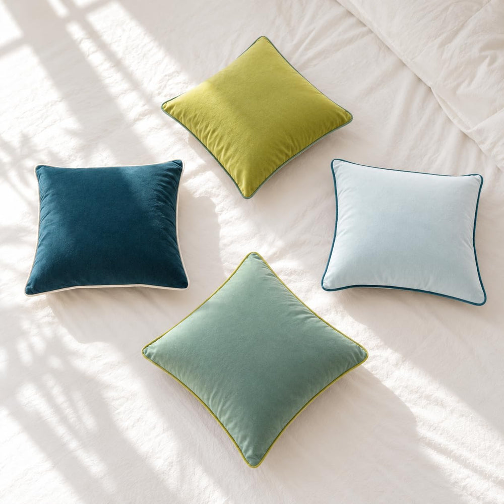 MONDAY MOOSE Decorative Throw Pillow Covers Cushion Cases, Set of 4 Soft Velv...
