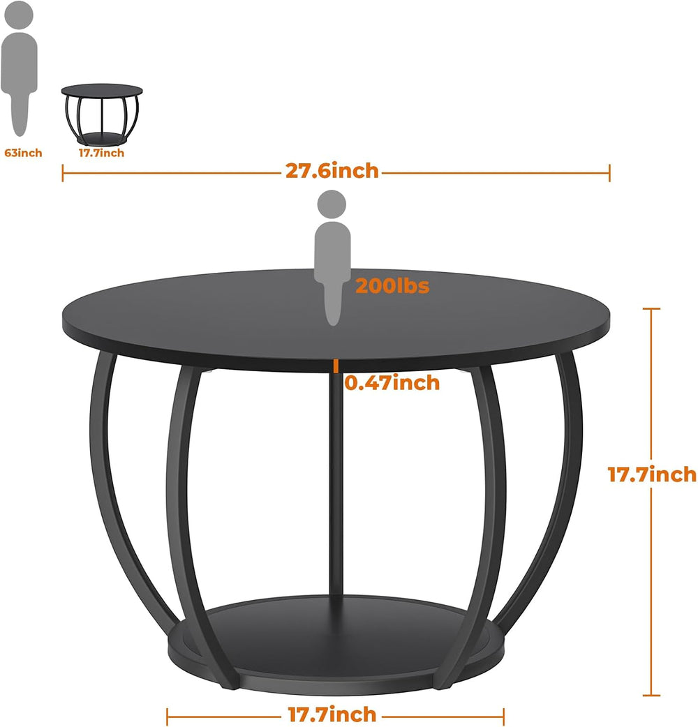 GreenForest Small Round Coffee Table Living Room