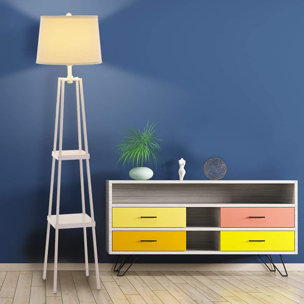 Catalina Lighting 19305-001 Modern Etagere Floor Lamp with Shelves, Standing ...
