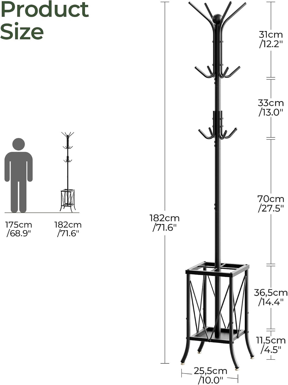 CHOEZON Coat Rack Freestanding, Coat Rack with Umbrella Holder, Entryway Hang...