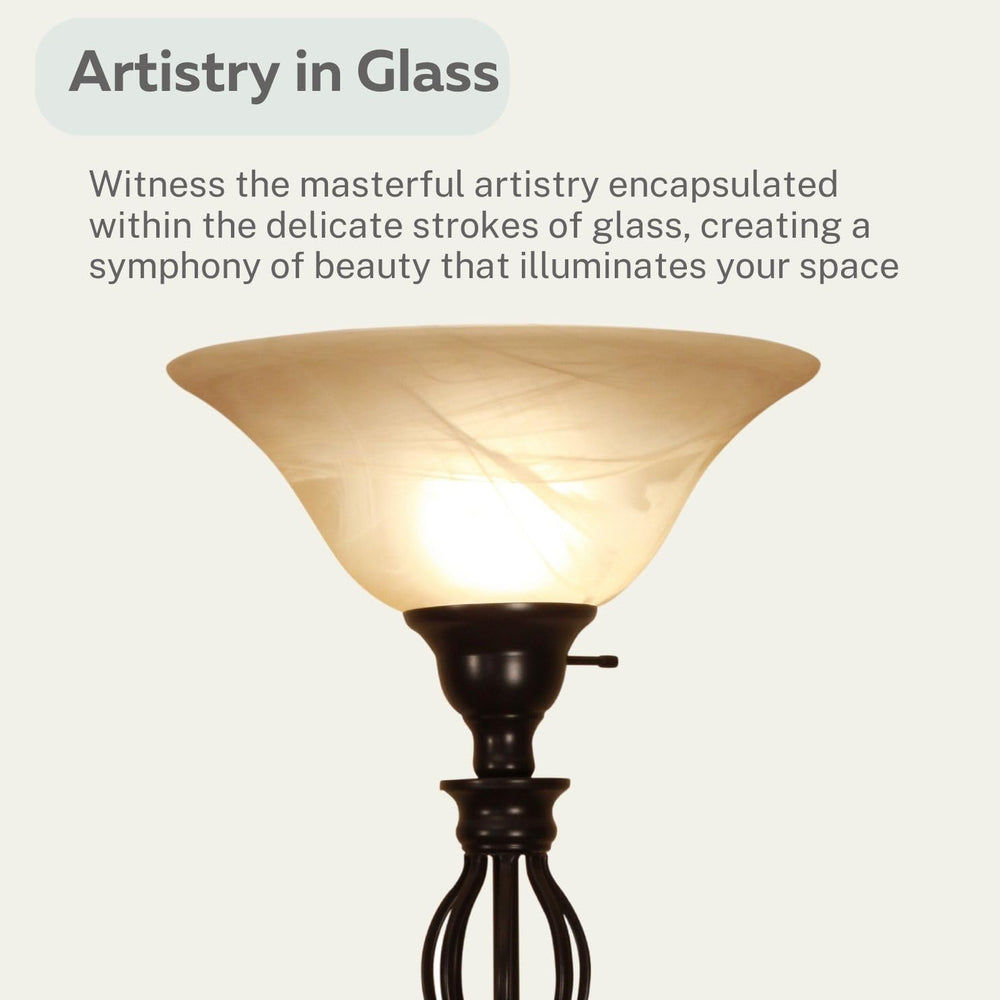 LIGHTACCENTS Torchiere Floor Lamp, 72" Bronze Standing Lamp