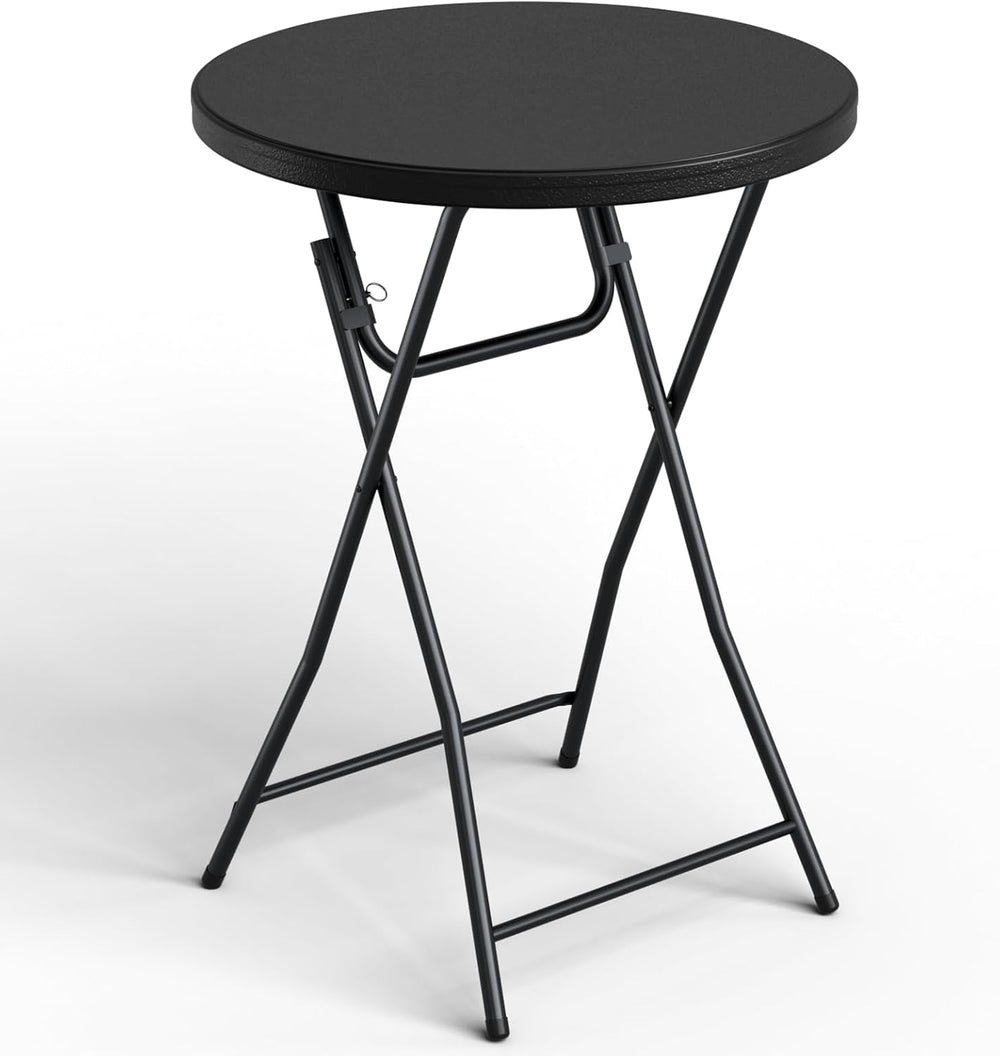 Folding Table, 32 Inch Foldable Cocktail Bar, High Top Round Folding Tables N...