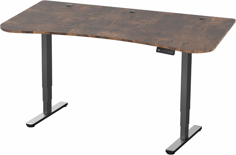 VIVO Rustic Vintage Brown 63 x 32 in Standing Desk, DESK-KIT-2B1N