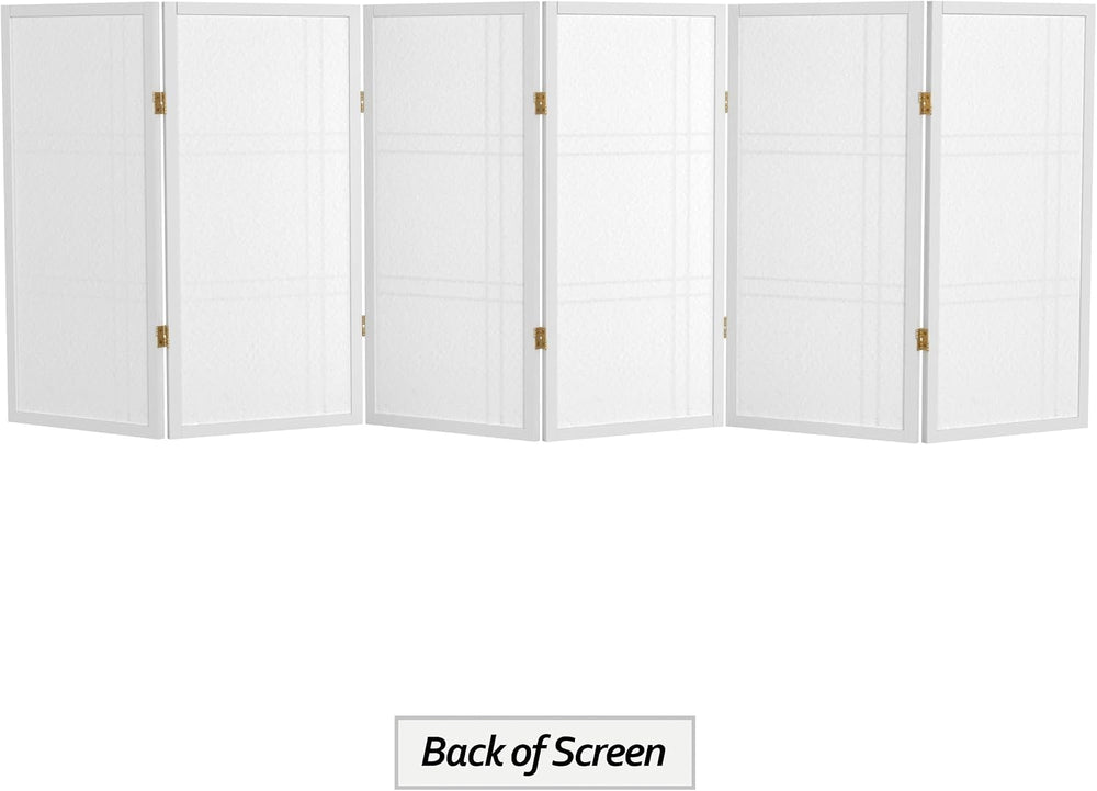 3 ft. Short Double Cross Shoji Screen - White - 6 Panels