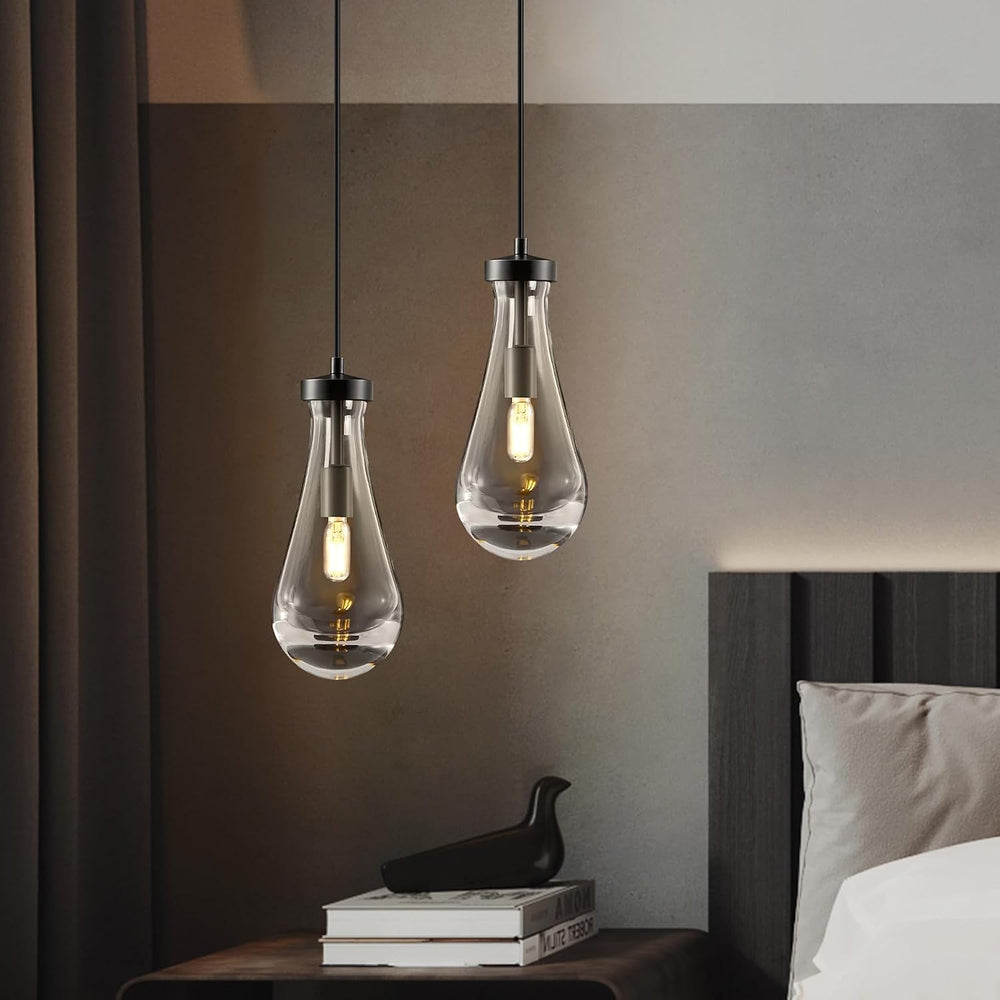 Set of 2 Raindrop Pendant Lights,Tear Drop Ceiling Pendants Light