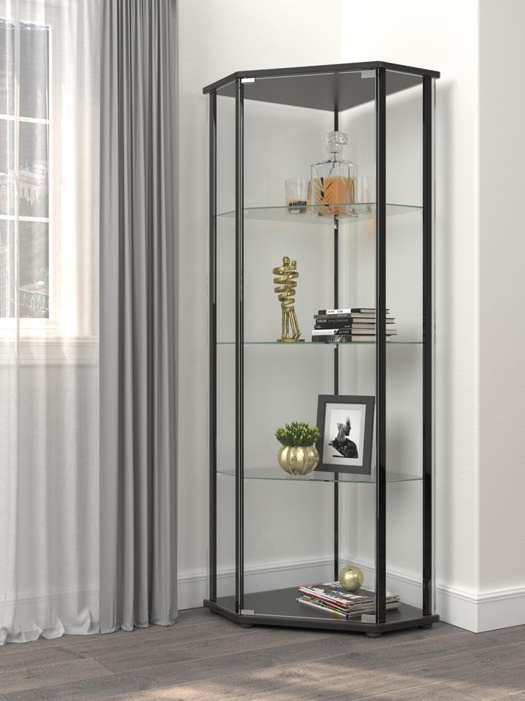 Coaster Home Furnishings - Zenobia - 4-Shelf Curio Cabinet with Metal Support...