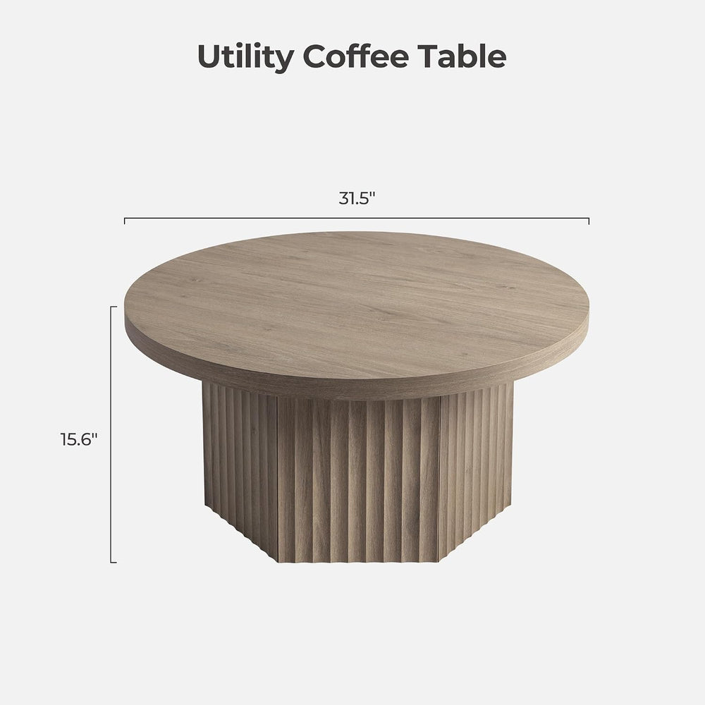 SICOTAS 32" Round Coffee Table for Living Room Modern
