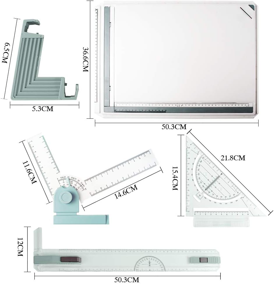 JILoffice A3 Drawing Board, Lightweight Multi-Funtion Drafting Table with Adj...