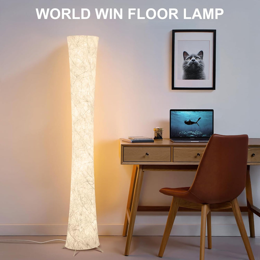 WORLD WIN 61'' RGB LED Corner Floor Lamp, Unique Hourglass Shade, Square