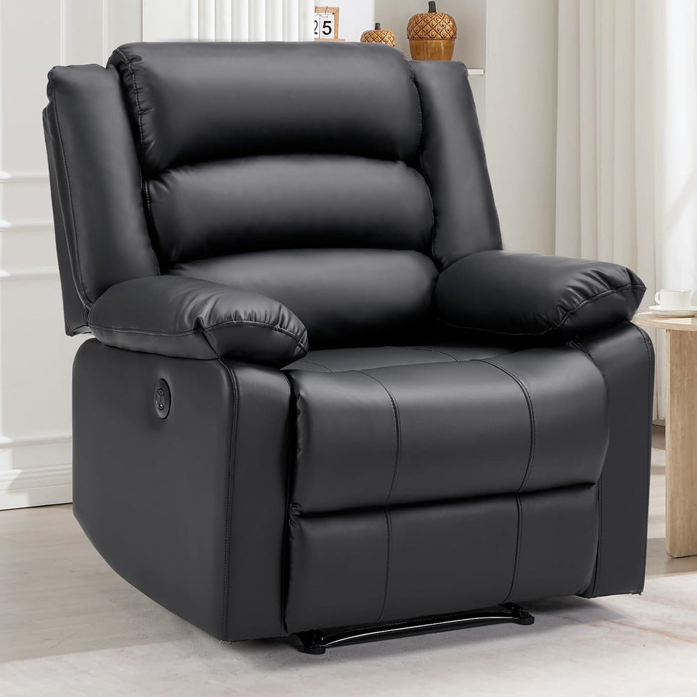 EBELLO Faux Leather Classic Power Recliner Chair, Oversized Electric Overstuf...