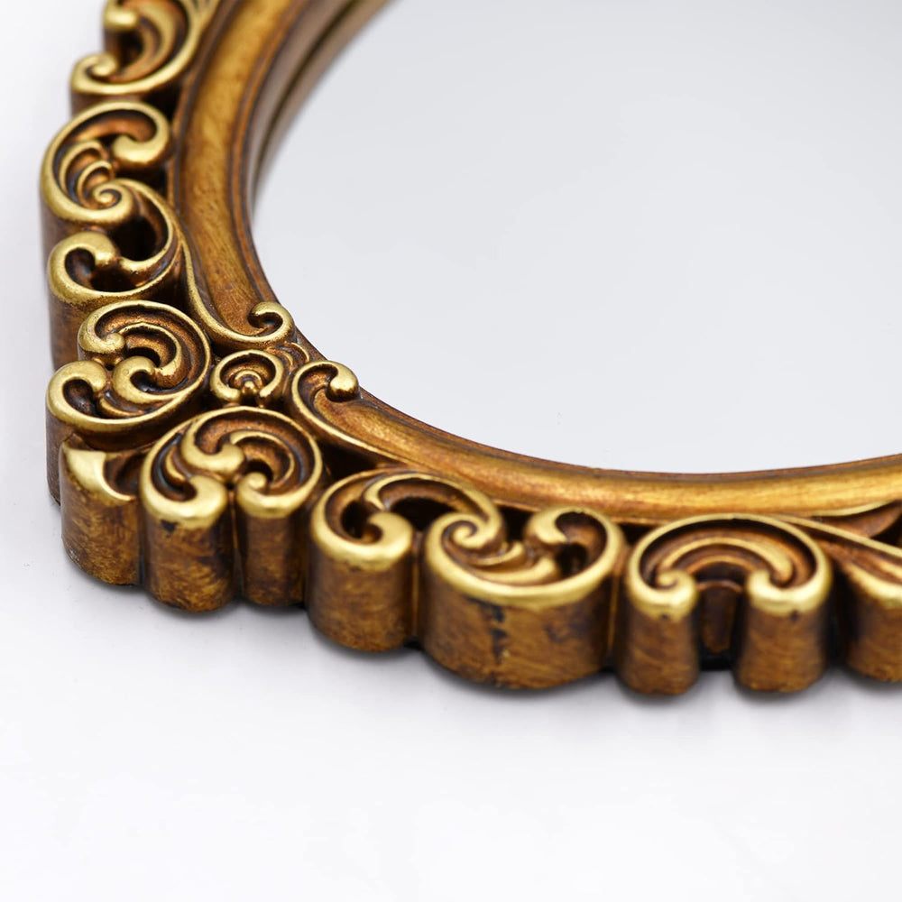 OIGUMR Small Oval Wall Mirror Resin Frame Size：15 x 10.7 inch