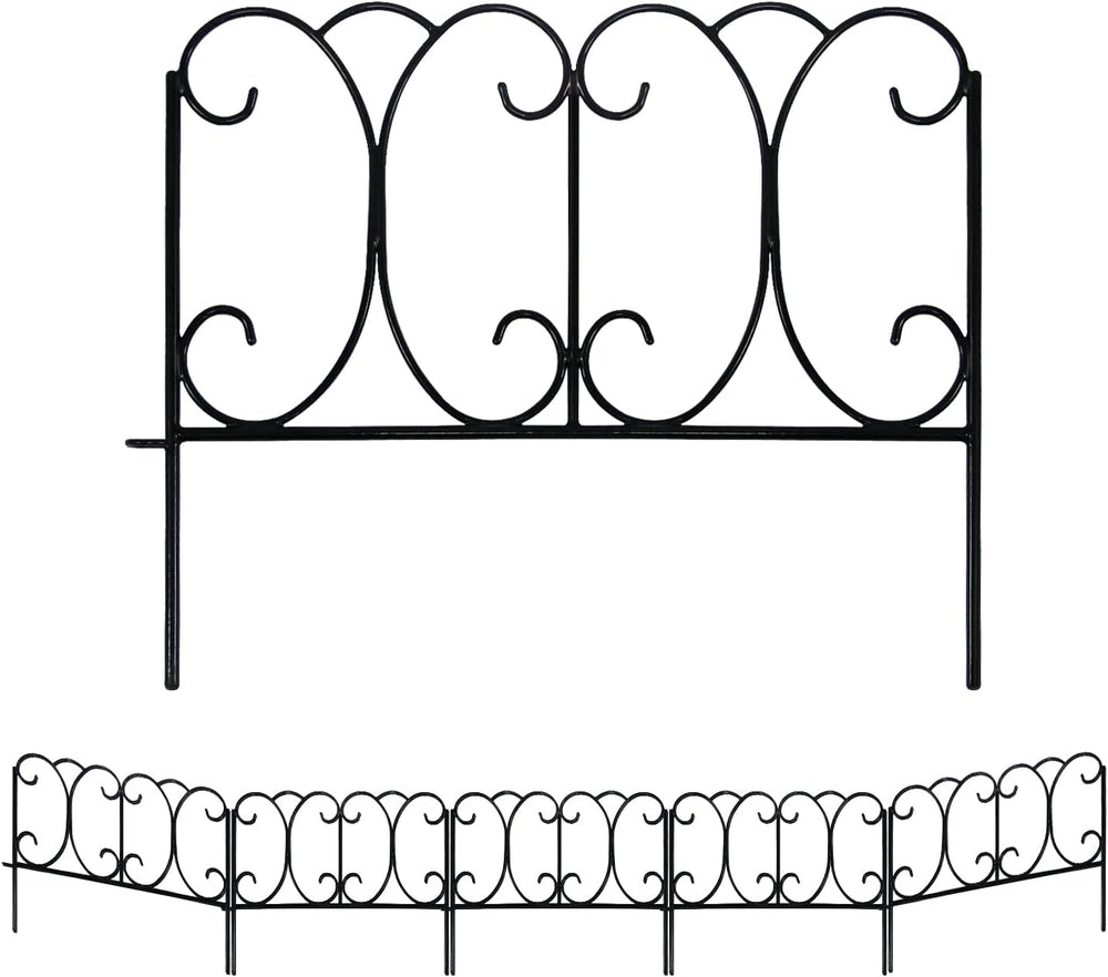5 Panels Decorative Garden Fence 16" W x 13" H, Total Long 6.7FT Ou...