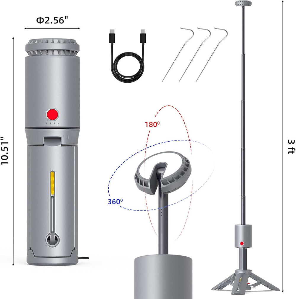 Telescopic Camping Light, Rechargeable Camping Lantern with Stand