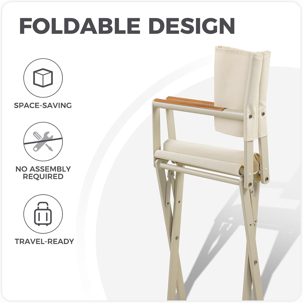Grand patio Extra-Wide Folding Directors Chairs Set of 2, Outdoor Dining