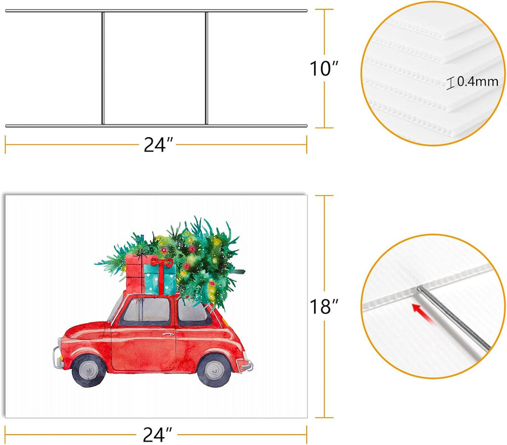10 Pack Blank Yard Signs with Stakes 24 X 18inch, IKAYAS 18 x 24" Large ...
