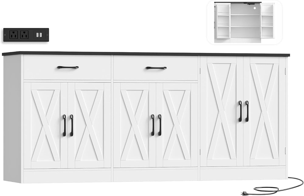 HOSTACK 71" W Kitchen Buffet Cabinet with Storage, Large Coffee Bar Cabinet