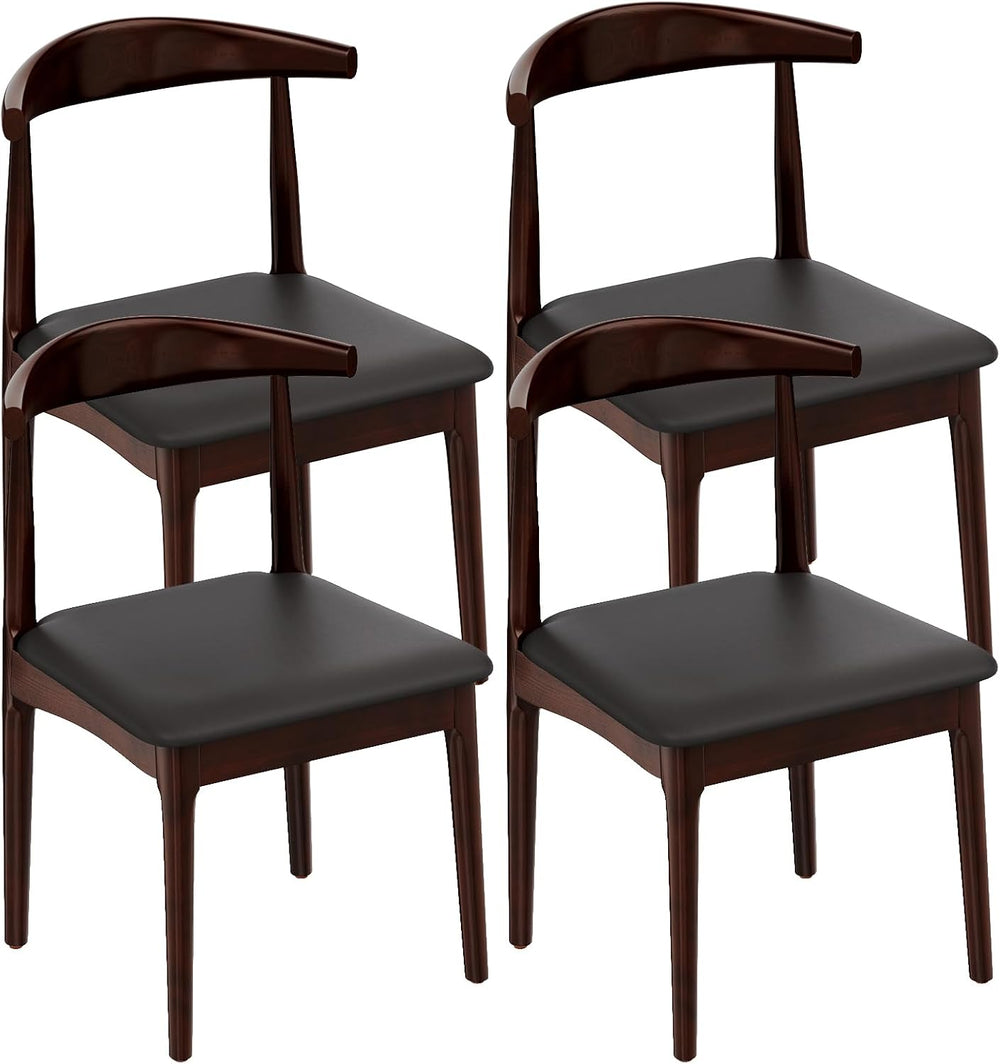 Solid Wood Dining Chairs Set of 4, Mid Century Modern Kitchen Chairs