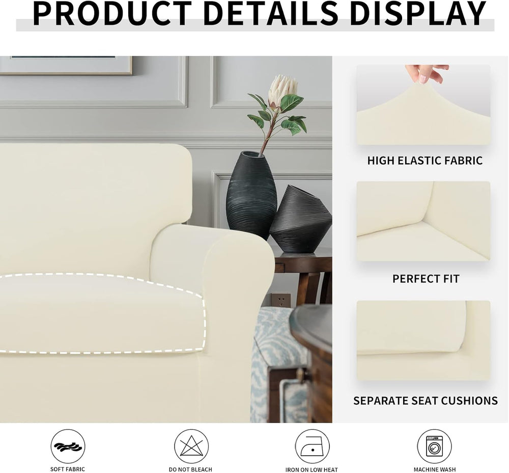 Easy-Going 2 Pieces Stretch Sofa Slipcover for Armchair Washable