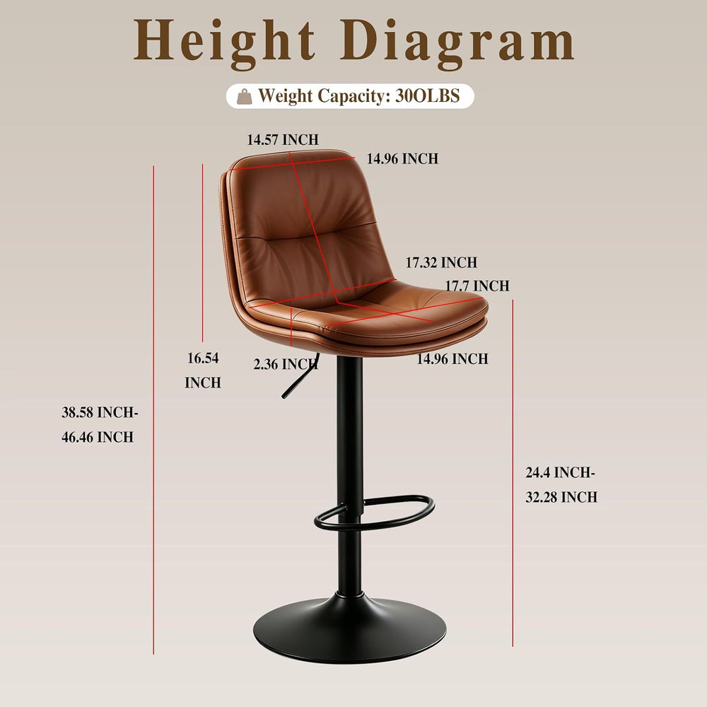 Bar Stools Set of 4 Swivel Adjustable Bar Chairs Counter Height