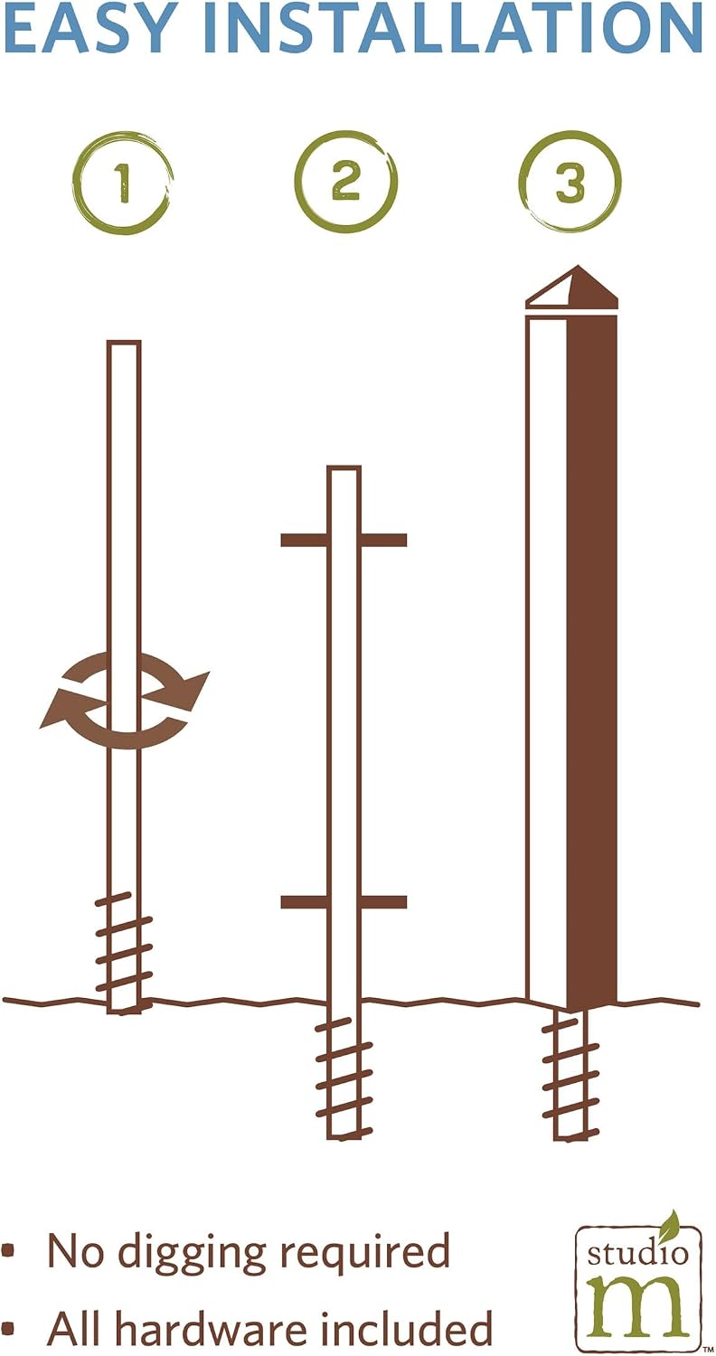 Studio M Art Pole, PVC Weather Resistant Pole with Vinyl Bowl 40 inches Tall ...