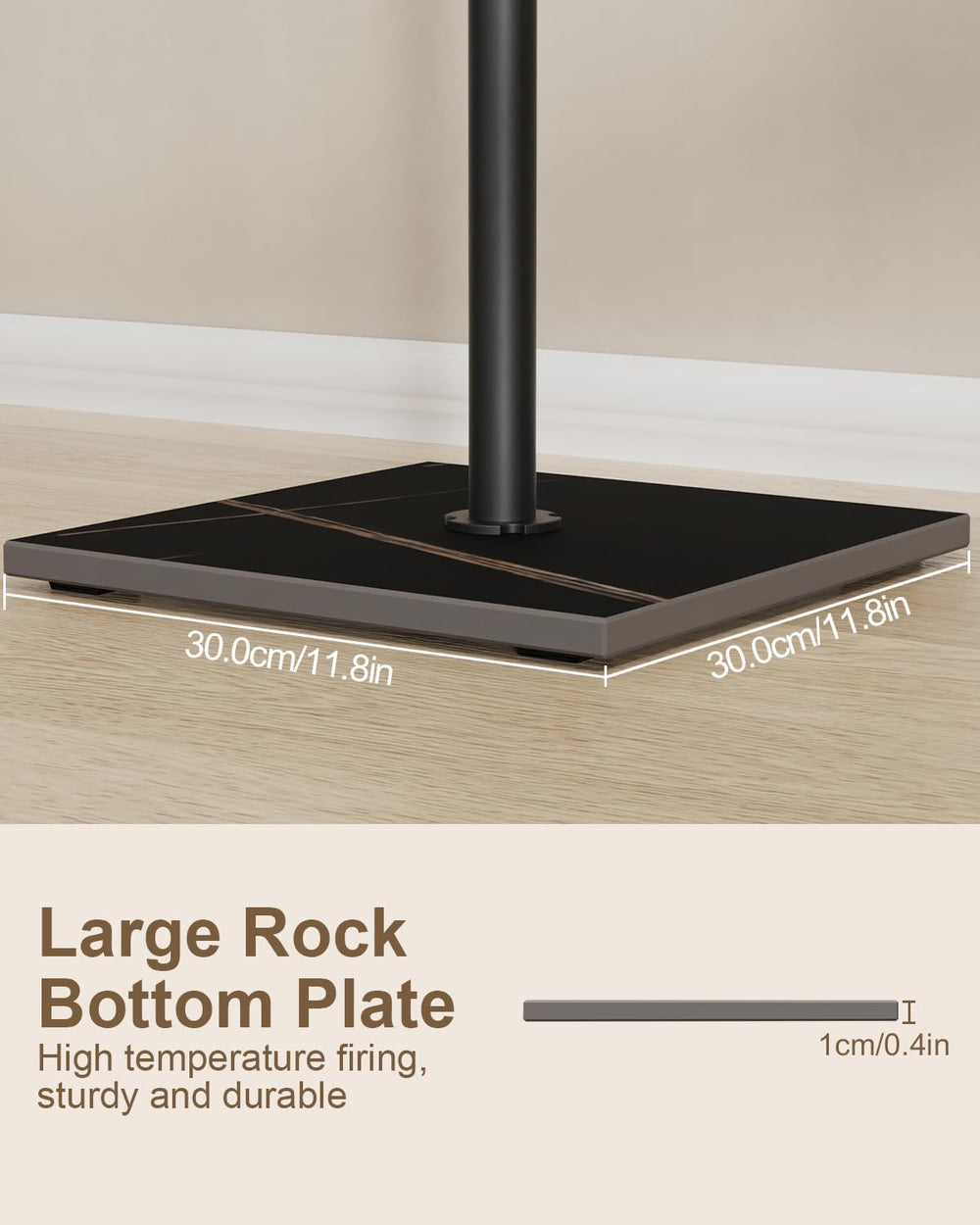 Coat Rack Freestanding, Small Clothes Rack, Black, 68.9 In High