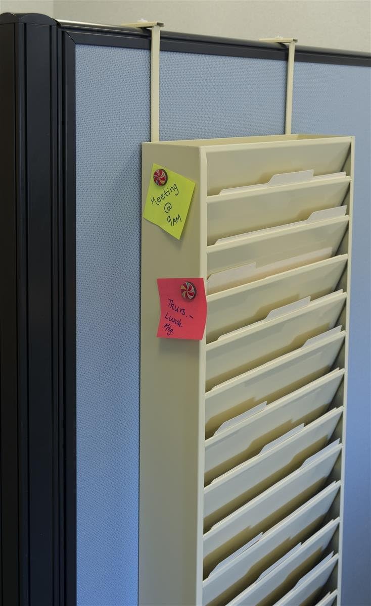 Durham Displays2go Hanging File Folder Rack with 11 Tiered Pockets