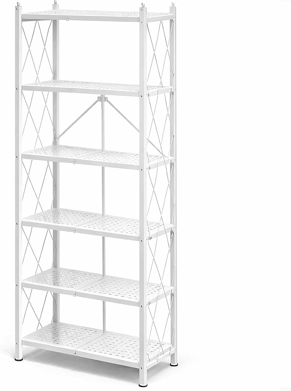 Origami 6-Tier Folding Storage Shelves, Heavy Duty Shelf Rack Organizer Unit,...