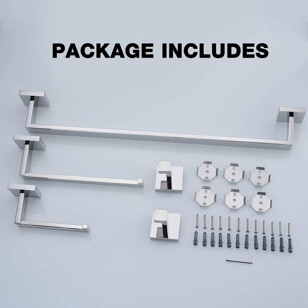 TRUSTMI Chrome 5-Piece Bathroom Hardware Set Wall Mount