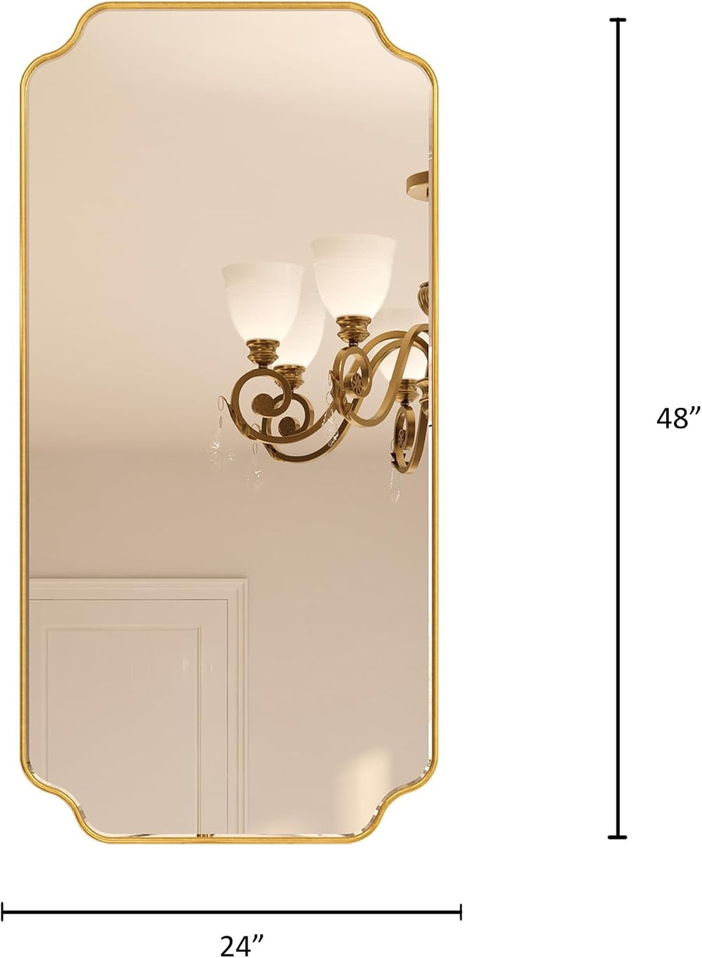 Kelly Miller 24"x48" Gold Foil Scalloped Decorative Wall Mirror