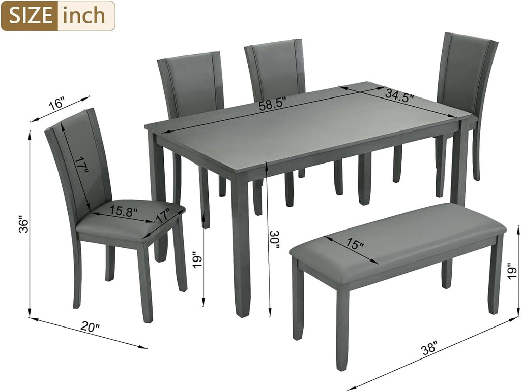 6 piece dining table set, counter height kitchen shown in use