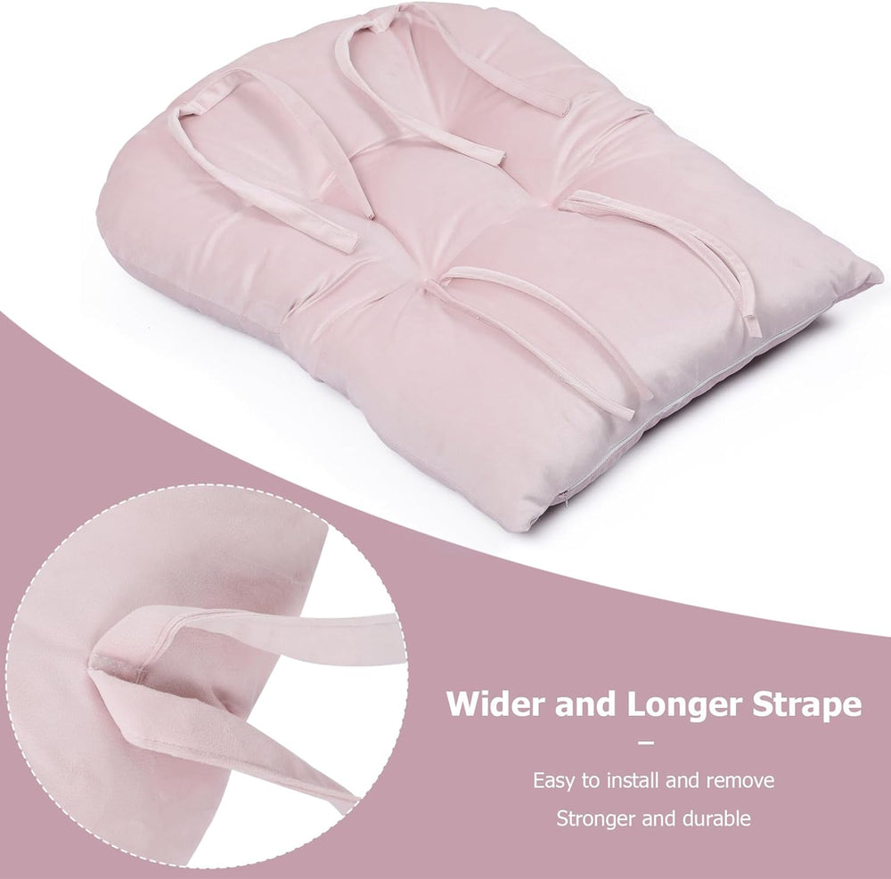 5PCS Velvet Glider Rocker Replacement Cushions, Light Pink