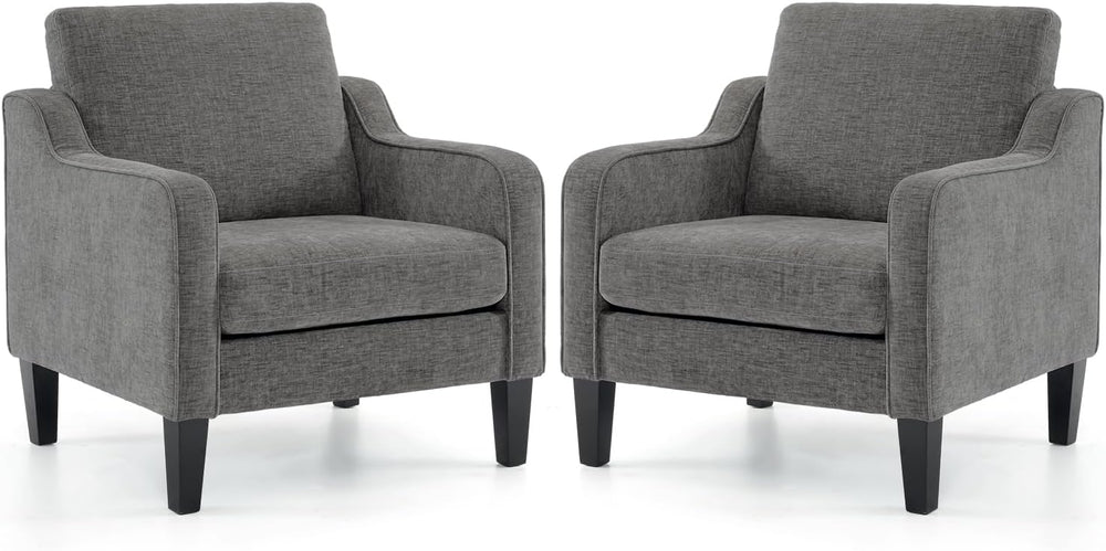 VINGLI Accent Chairs Set of 2, Chenille Upholstered Armchair Living Room