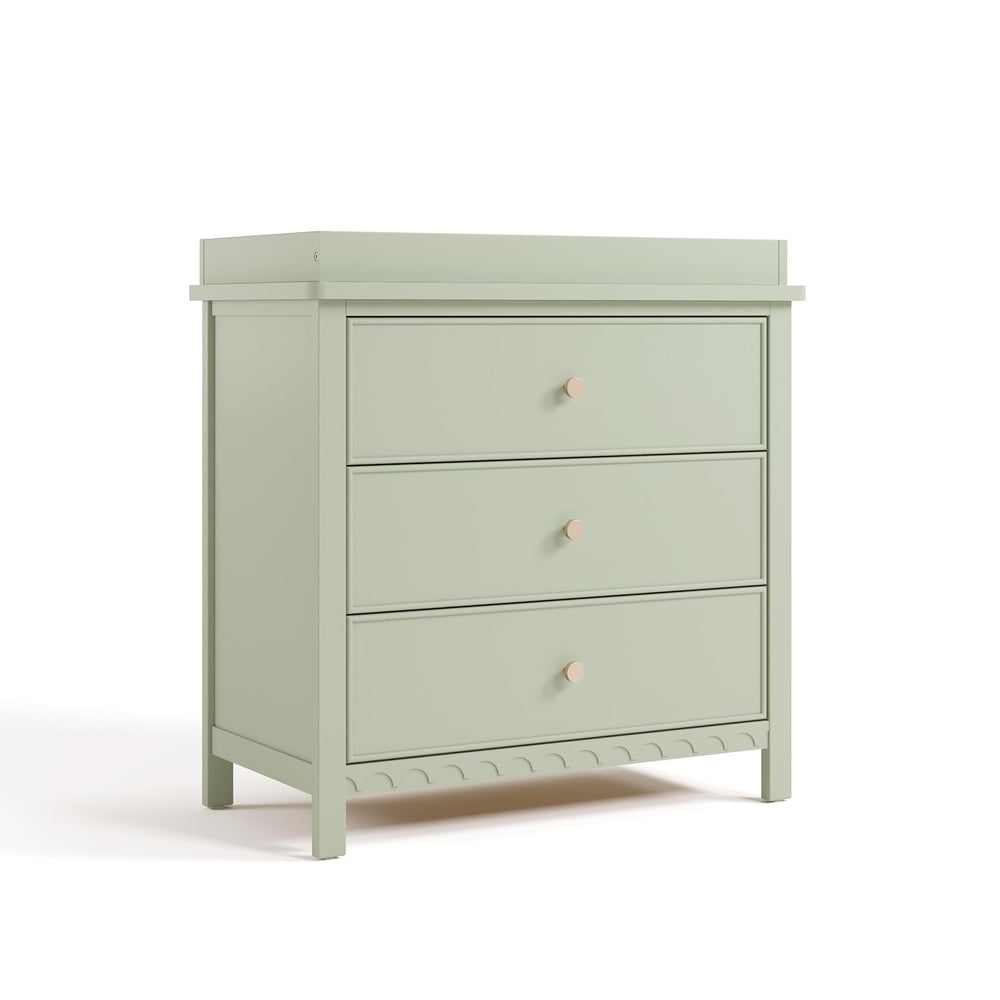 Graco Sasha 3-Drawer Chest with Changing Table Topper, Sage