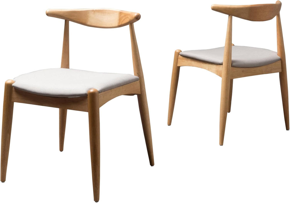 Christopher Knight Home Francie Fabric with Oak Finish Dining Chairs, 2-Pcs S...