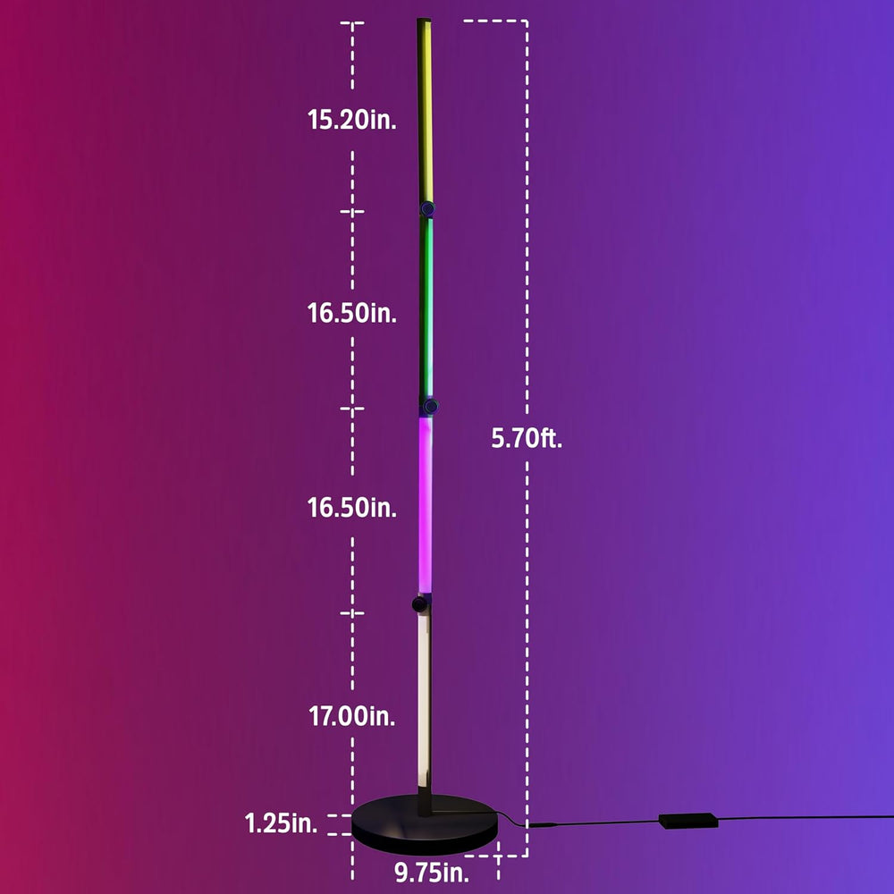 Enbrighten Vibe RGBWIC Smart Foldable Floor Lamp with Music Sync