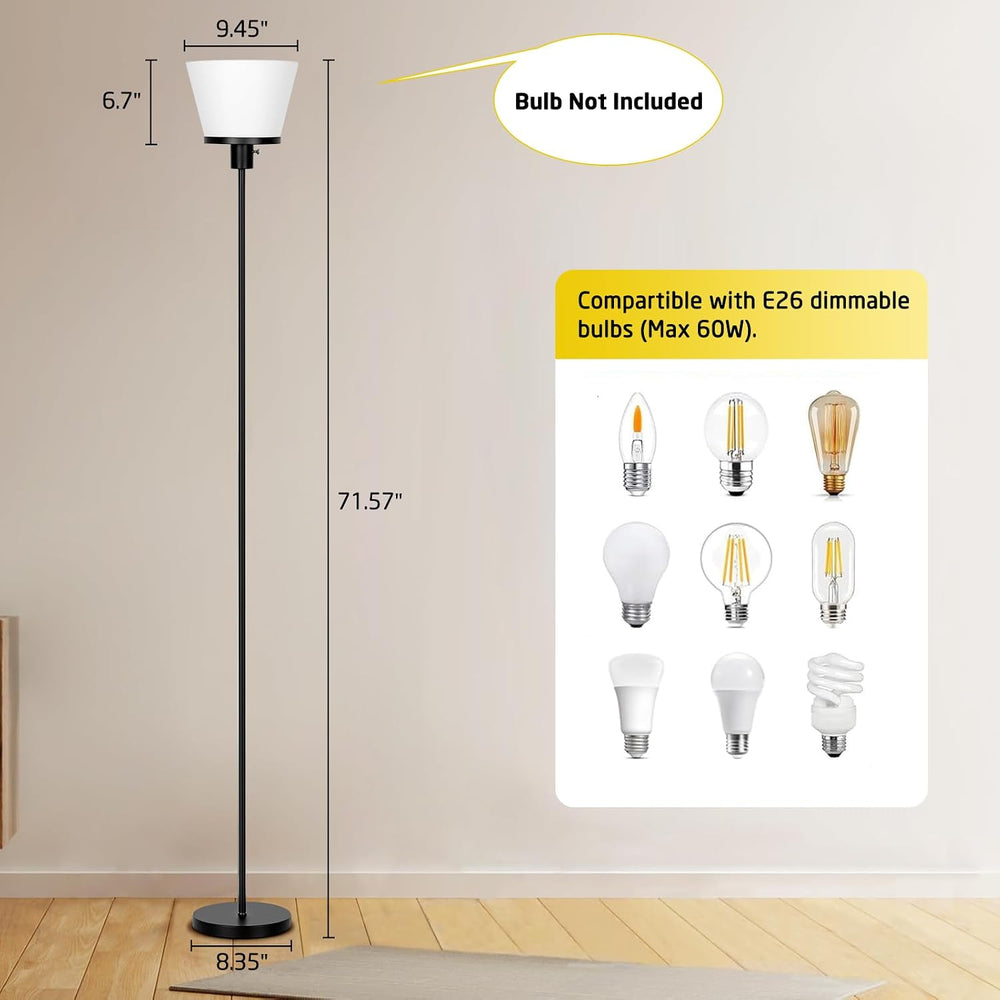 LED Floor Lamp Tall Standing Lamp, Black Modern Torchiere Floor Lamps for Bed...