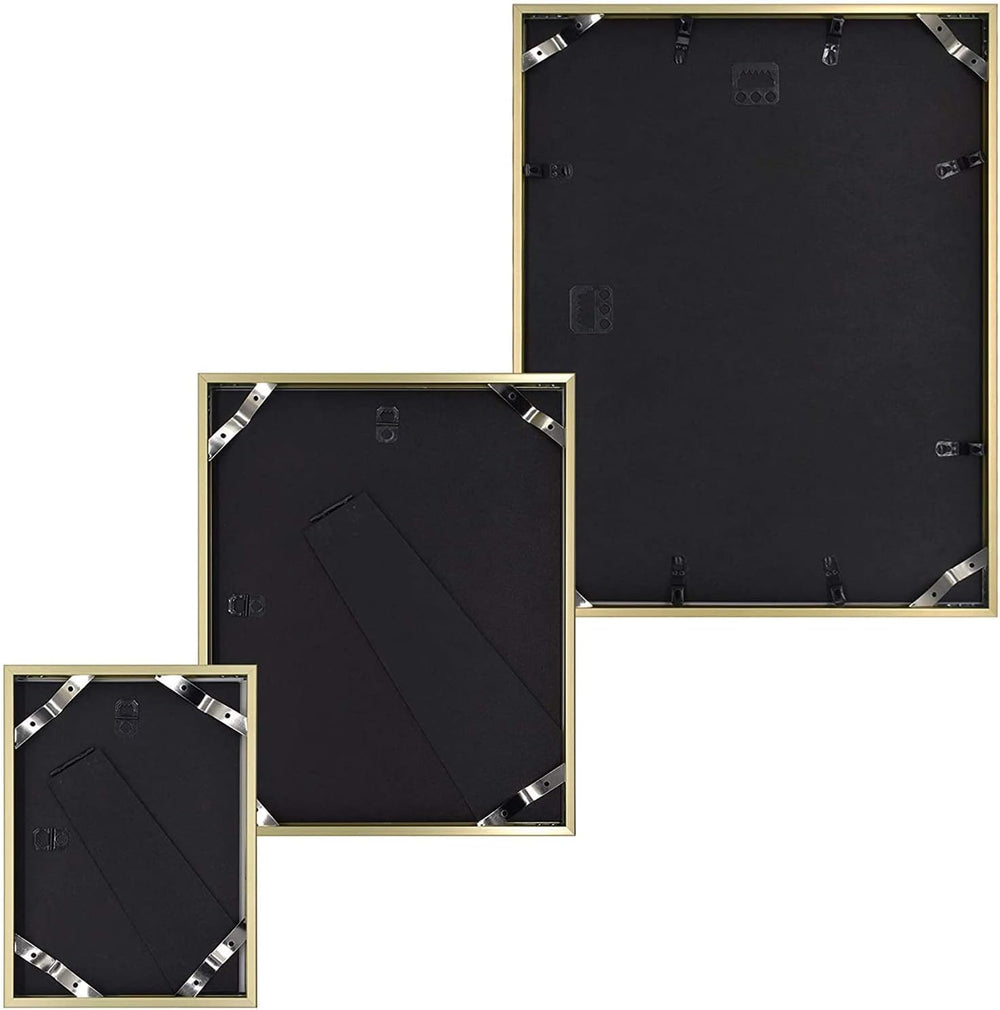 Golden State Art 7 Pack Gold Aluminum Frame with White Mat, Real Glass