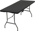 FDW | 6FT Folding Table | Black Ratten | Portable Plastic Table